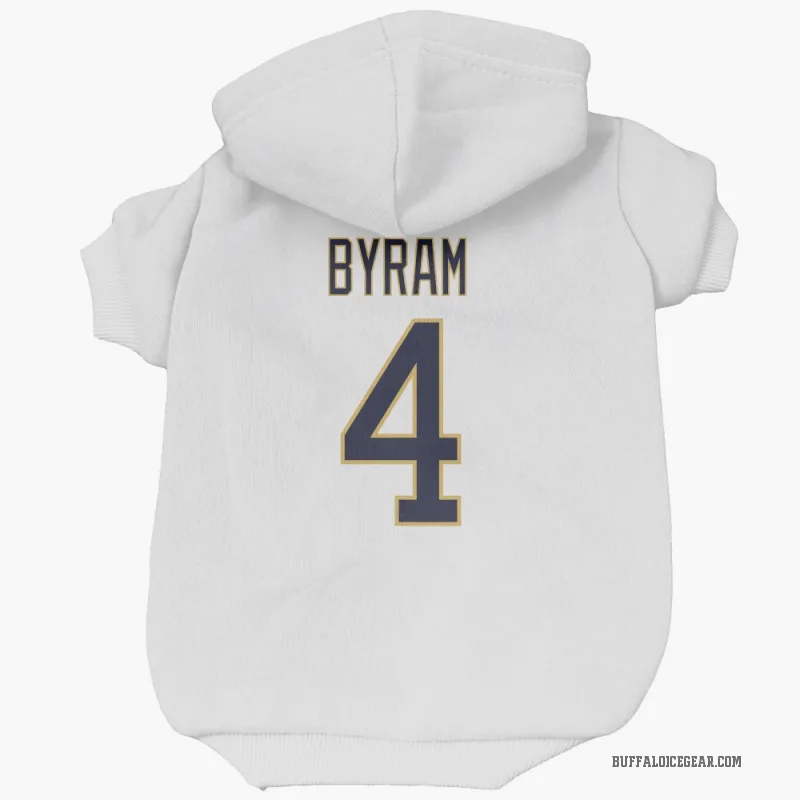 Bowen Byram White Buffalo Sabres Navy Cat & Dog Pet Hoodie