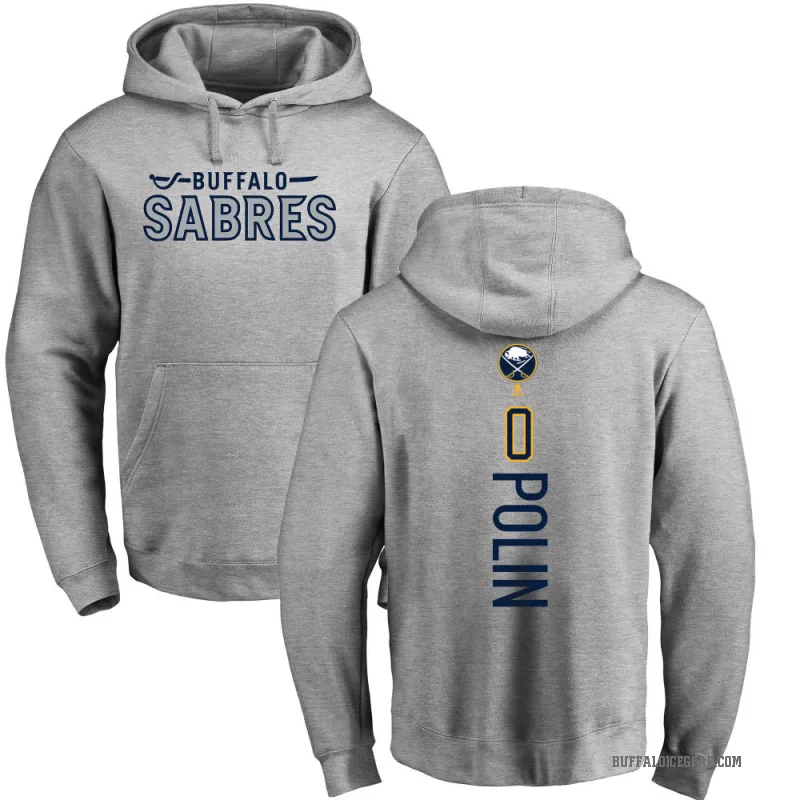 Jason Polin Men's Buffalo Sabres Branded Ash Backer Pullover Hoodie