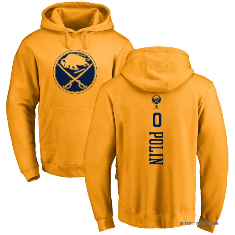 Jason Polin Men's Gold Buffalo Sabres Branded One Color Backer Pullover Hoodie