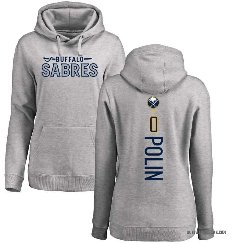 Jason Polin Women's Buffalo Sabres Branded Ash Backer Pullover Hoodie