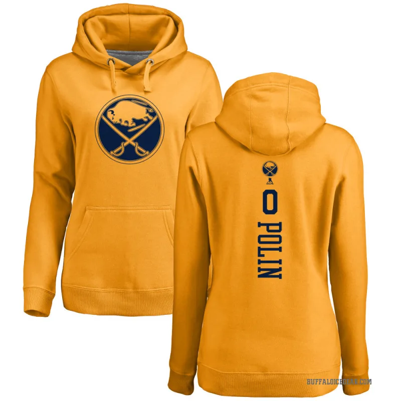 Jason Polin Women's Gold Buffalo Sabres Branded One Color Backer Pullover Hoodie