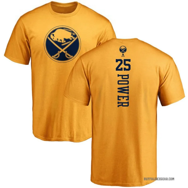 Owen Power Men's Gold Buffalo Sabres One Color Backer T-Shirt -