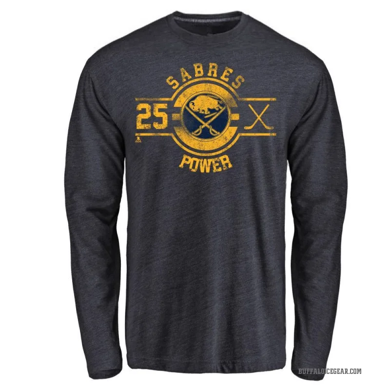 Owen Power Men's Navy Buffalo Sabres Insignia Long Sleeve T-Shirt -