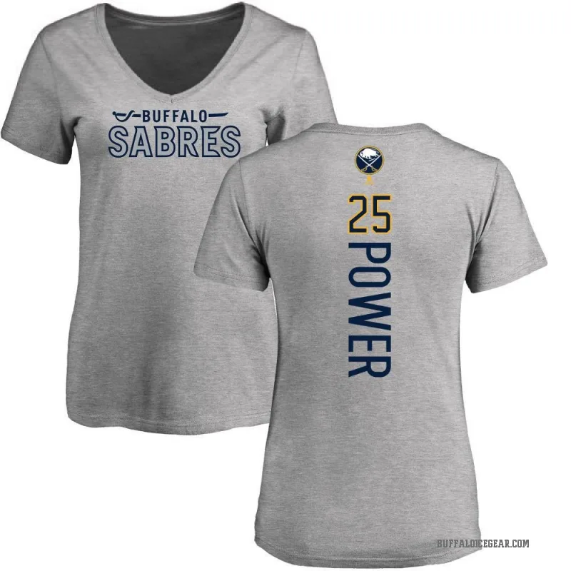 Owen Power Women's Ash Buffalo Sabres Backer T-Shirt -