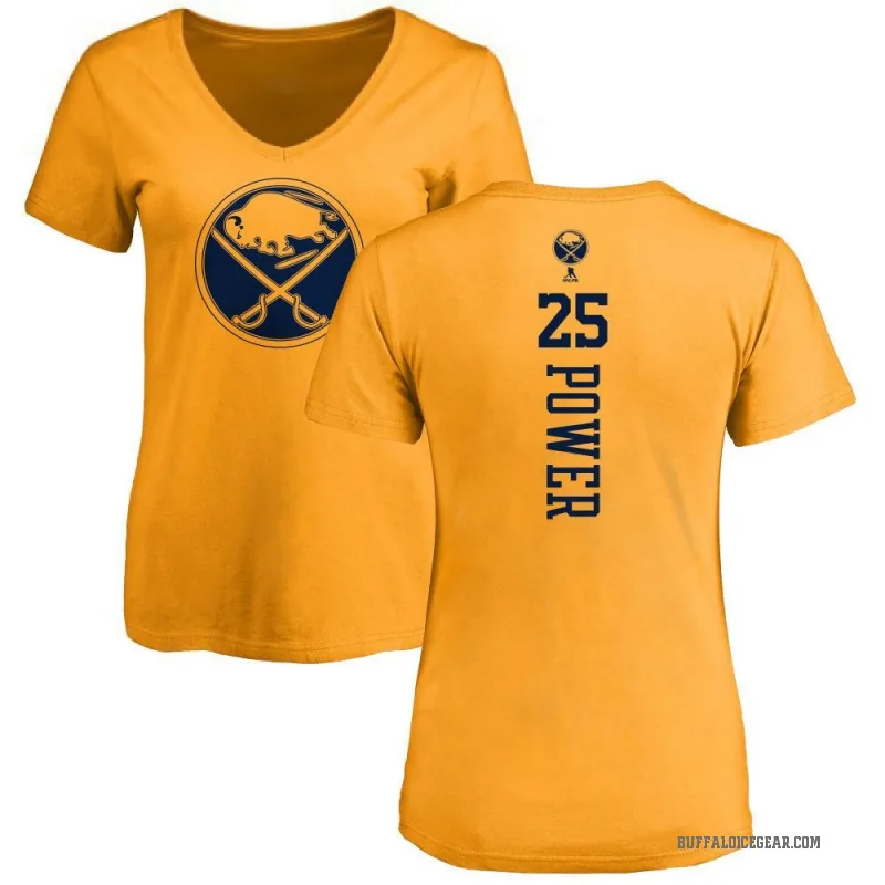 Owen Power Women's Gold Buffalo Sabres One Color Backer T-Shirt -