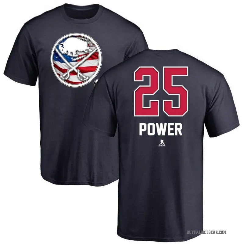 Owen Power Youth Navy Buffalo Sabres Name and Number Banner Wave T-Shirt -